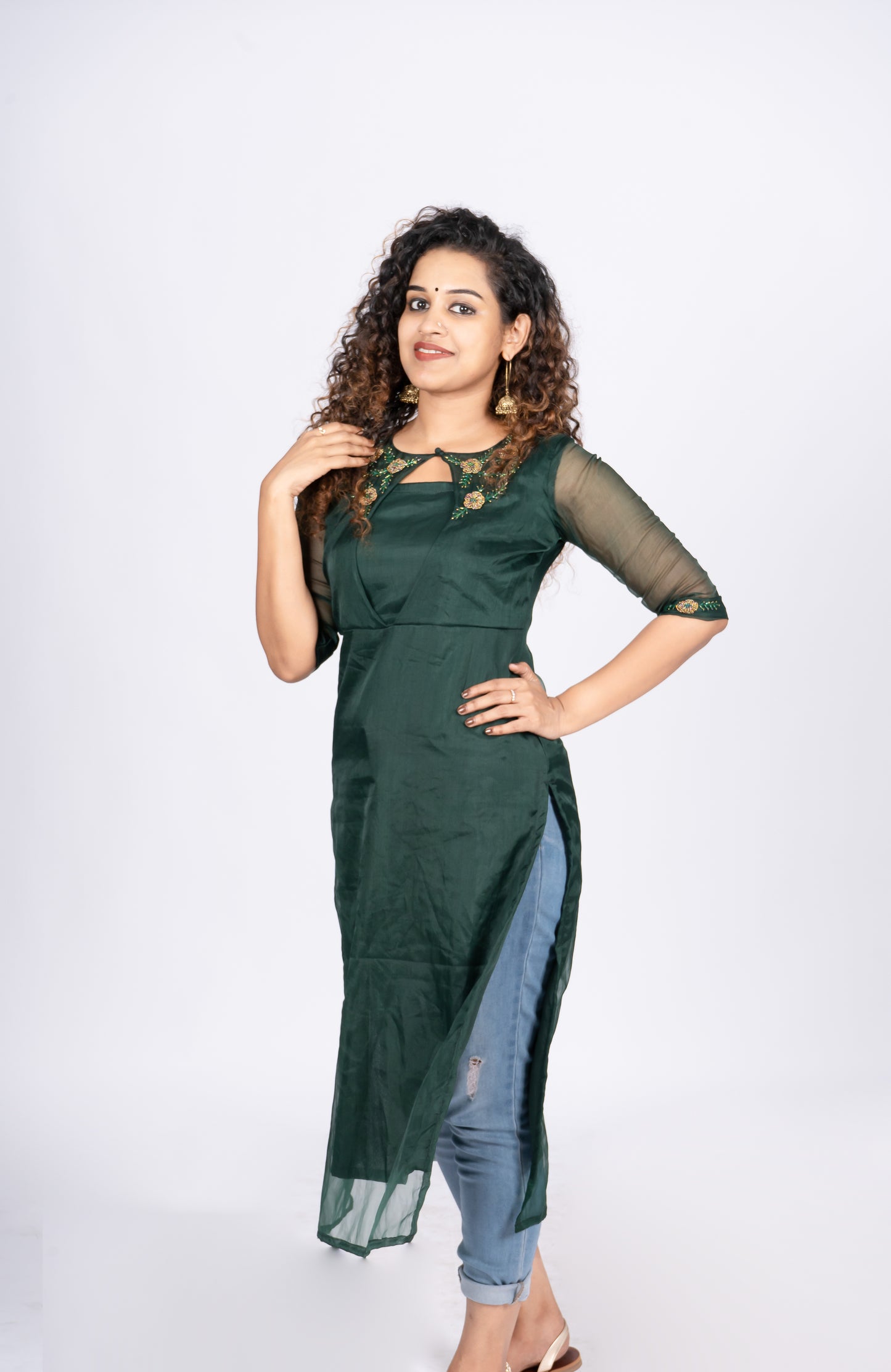 Buy online Navy Blue Embellished Straight Kurti from Kurta Kurtis for Women  by Jc4u for ₹489 at 76% off | 2024 Limeroad.com